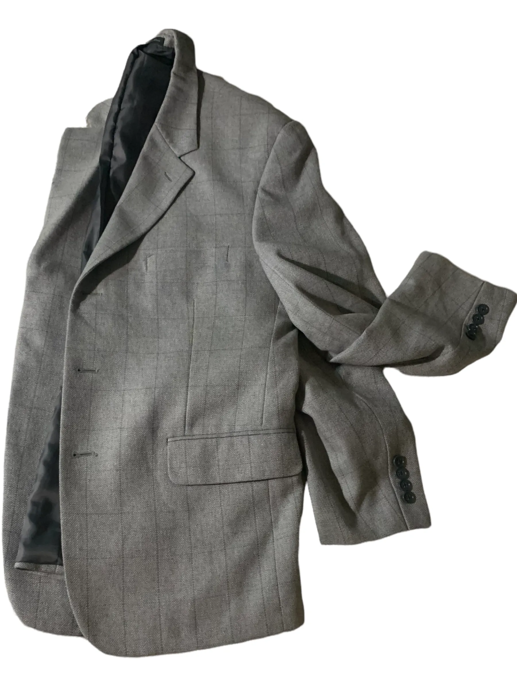 Windowpane check blazer suit jacket