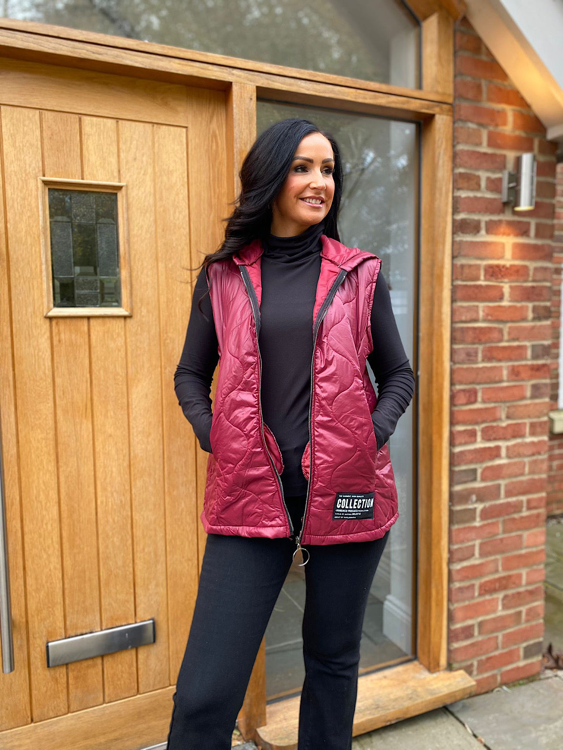 Wine Lightweight Pocket Gilet Sammy