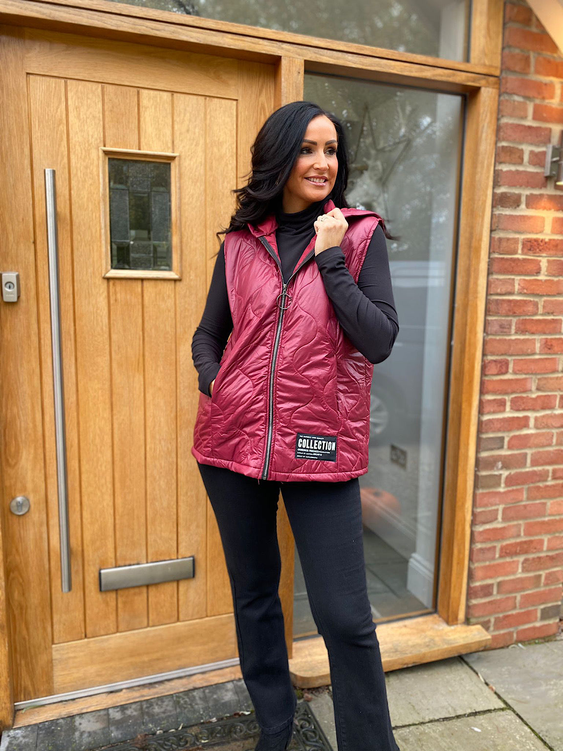 Wine Lightweight Pocket Gilet Sammy