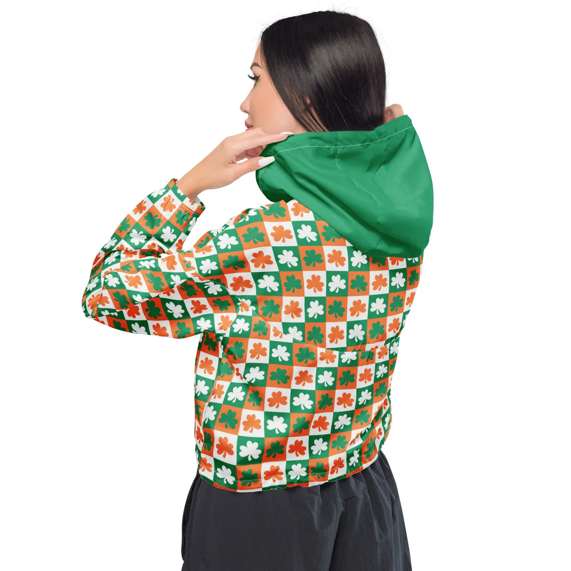 Women’s cropped windbreaker Shamrock