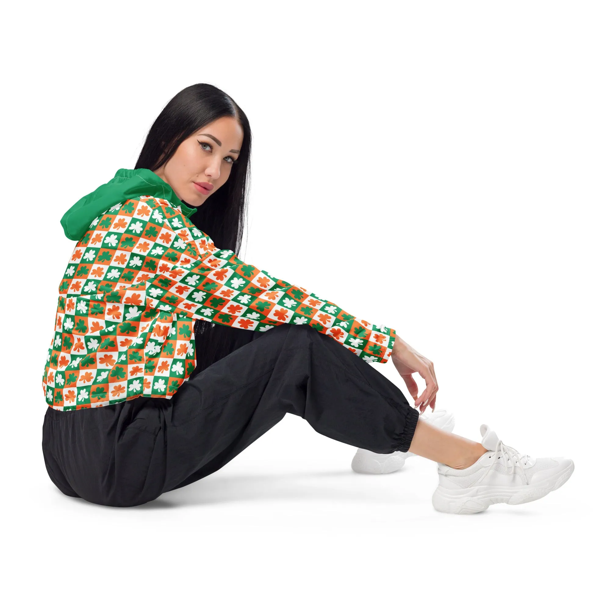 Women’s cropped windbreaker Shamrock