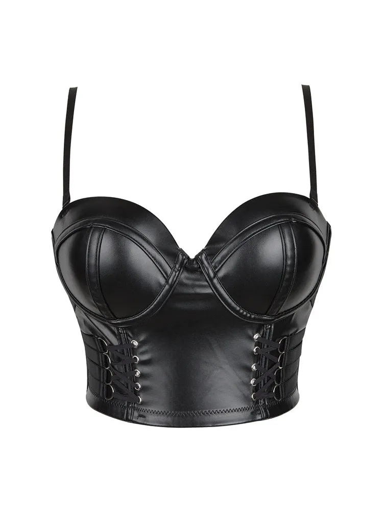 ZASUWA Female Faux Leather Roman Kont Corset Shapewear