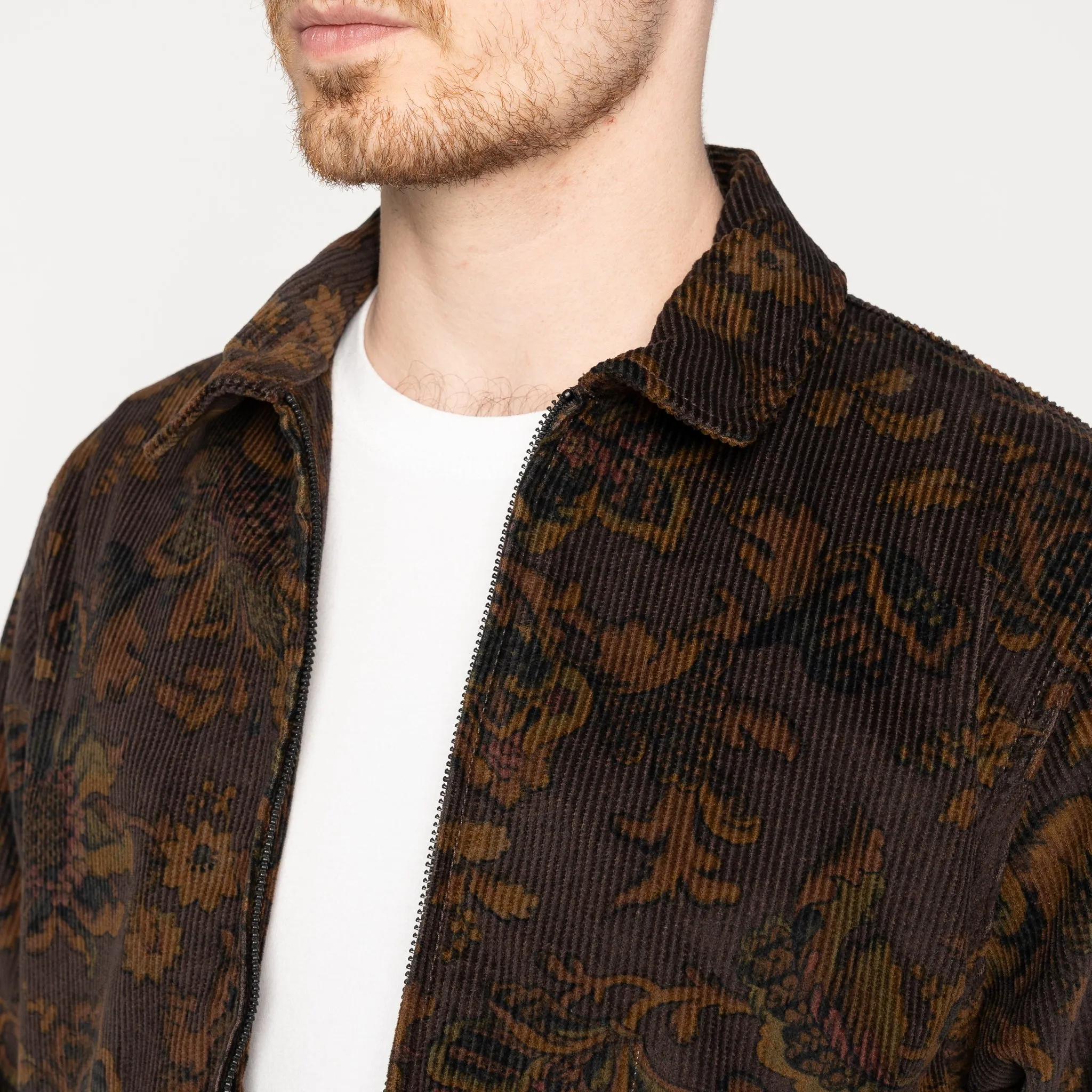 Zip Jacket - Paisley  Corduroy - Brown